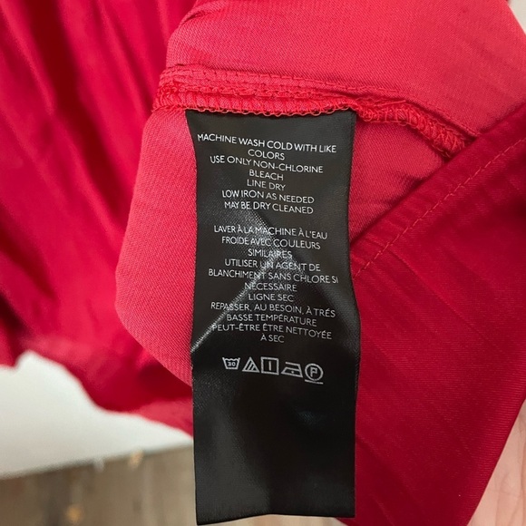 Anthropologie Red Pleated Long Sleeve Blouse Size Large - Picture 4 of 8